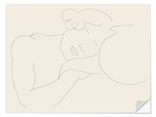 Sticker mural Jeune femme dormant à côté d'un bocal, 1929