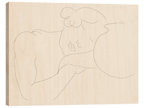 Hout print Young woman sleeping next to a jar, 1929