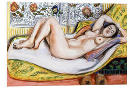 Hartschaumbild Akt auf einem gelben Sofa, 1924