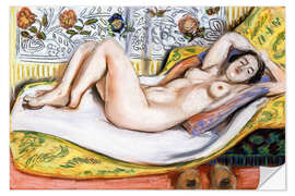 Naklejka na ścianę Nude on a Yellow Sofa, 1924 - Henri Matisse
