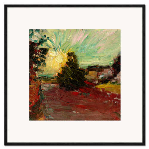 Ingelijste kunstdruk Sunset on Corsica, 1898
