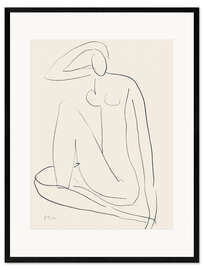 Plakat artystyczny premium w ramie Seated Female Figure, 1952