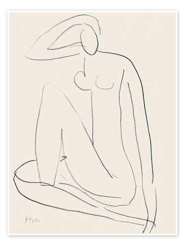 Poster Figure féminine assise, 1952