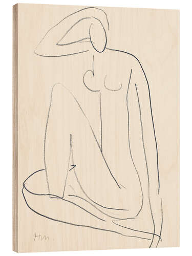 Holzbild Sitzende Frauenfigur, 1952