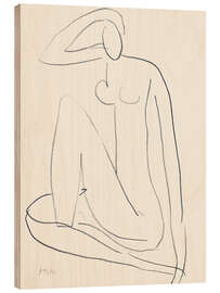 Holzbild Sitzende Frauenfigur, 1952