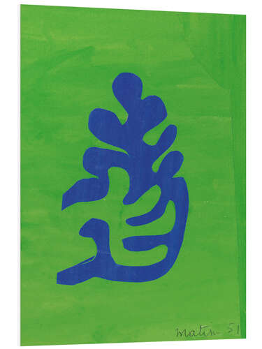 PVC-tavla Small Blue Arabesque on Green Background, 1951