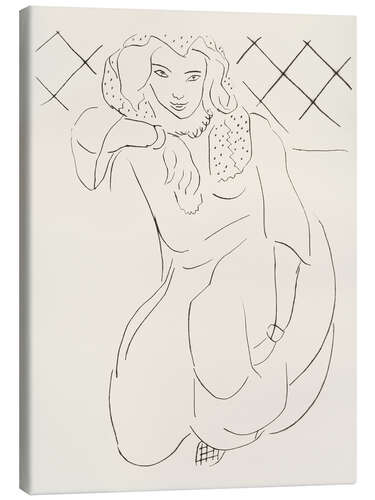 Leinwandbild Veiled Oriental Woman Kneeling, 1929
