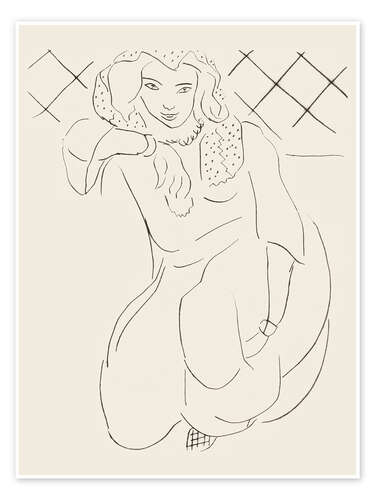 Poster Veiled Oriental Woman Kneeling, 1929