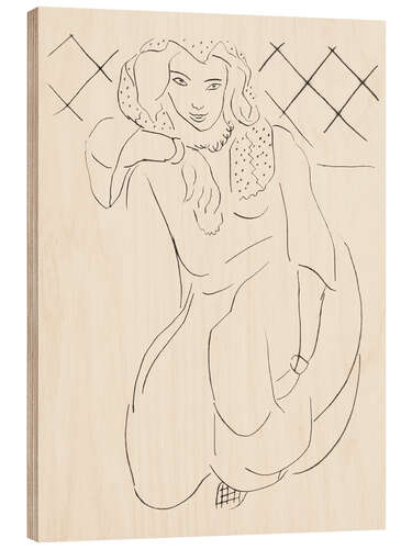 Wood print Veiled Oriental Woman Kneeling, 1929