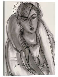 Leinwandbild Lydia (Studie für Portrait in blauer Jacke), 1935 - Henri Matisse