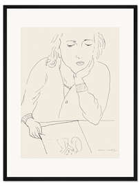 Gerahmter Kunstdruck Lesende Frau