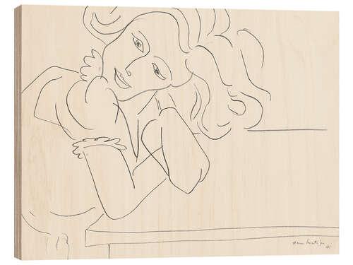 Wood print Girl Leaning on Her Elbow, 1941