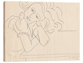 Wood print Girl Leaning on Her Elbow, 1941 - Henri Matisse