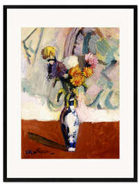 Ingelijste kunstdruk Chrysanthemums in a Chinese Vase, 1902
