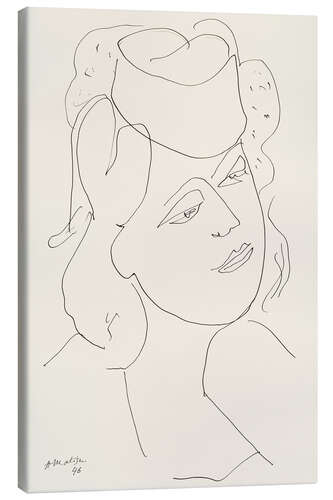 Tableau sur toile Femme au chapeau, 1946