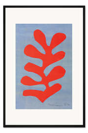 Gerahmter Kunstdruck Rote Algen auf himmelblauem Hintergrund, 1952 - Henri Matisse