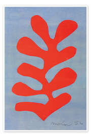 Plakat Red Algae on Sky Blue Background, 1952 - Henri Matisse