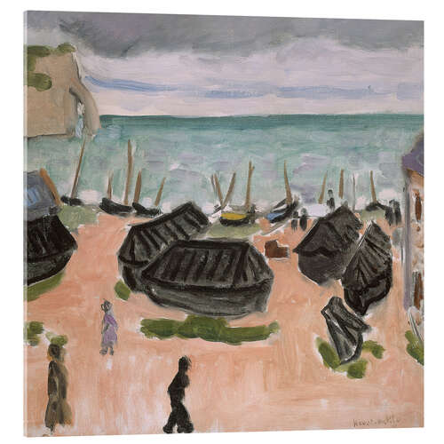Obraz na szkle akrylowym The boathouses in Etretat, 1920
