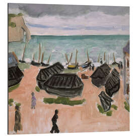 Alubild Die Bootshütten in Etretat, 1920