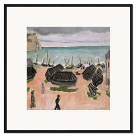 Gerahmter Kunstdruck Die Bootshütten in Etretat, 1920