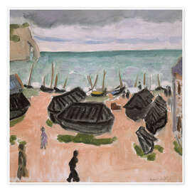 Poster Die Bootshütten in Etretat, 1920 - Henri Matisse