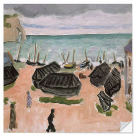 Wandsticker Die Bootshütten in Etretat, 1920