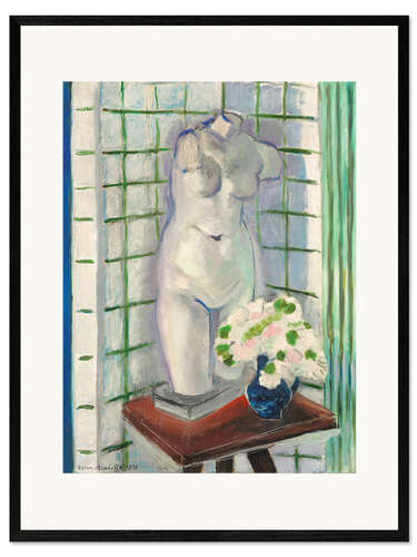 Impression artistique encadrée Antique et oeillets', 1928
