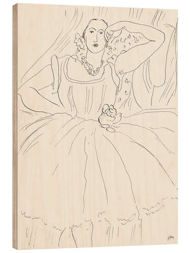 Wood print Woman in evening dress