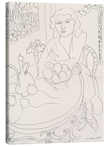 Canvas print Young Woman at the Table, 1944