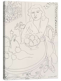 Canvas print Young Woman at the Table, 1944 - Henri Matisse
