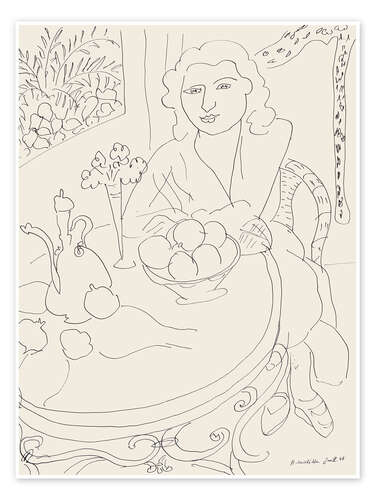 Poster Young Woman at the Table, 1944
