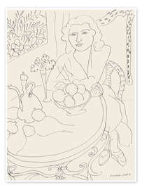 Wall print Young Woman at the Table, 1944 - Henri Matisse