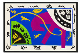 Gerahmter Kunstdruck Das Pferd, die Reitschülerin und der Clown, Jazz, 1943