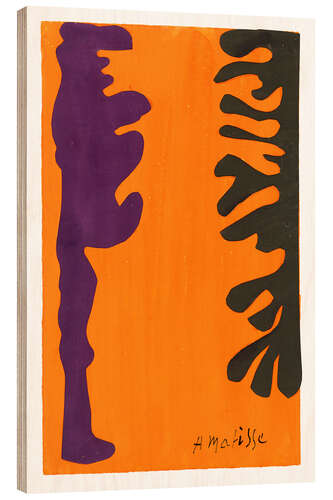 Cuadro de madera Black and Purple Arabesques, 1947