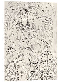 Quadro em acrílico Odalisque with a floral background, 1926