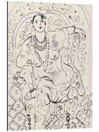 Aluminiumsbilde Odalisque with a floral background, 1926