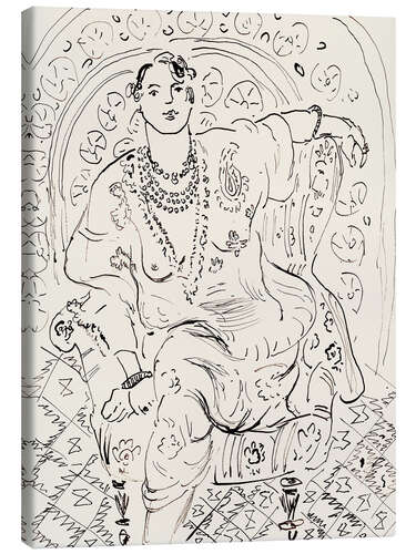 Leinwandbild Odaliske mit blumigem Hintergrund, 1926