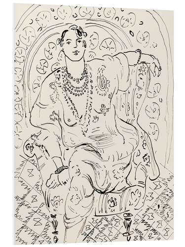 Foam board print Odalisque with a floral background, 1926