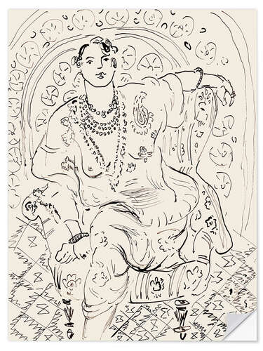 Wall sticker Odalisque with a floral background, 1926