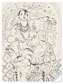 Wandsticker Odaliske mit blumigem Hintergrund, 1926