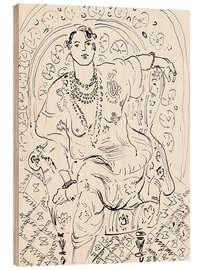 Cuadro de madera Odalisque with a floral background, 1926