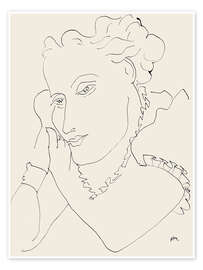 Wall print Head of a Woman, Hands on Cheek, 1937 - Henri Matisse