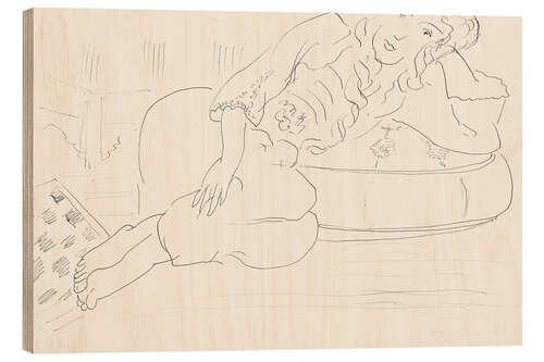 Wood print Odalisque Chessboard, Pillow, 1928