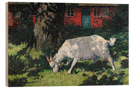 Holzbild Ziege im Hausgarten, 1905 - Hans Am Ende