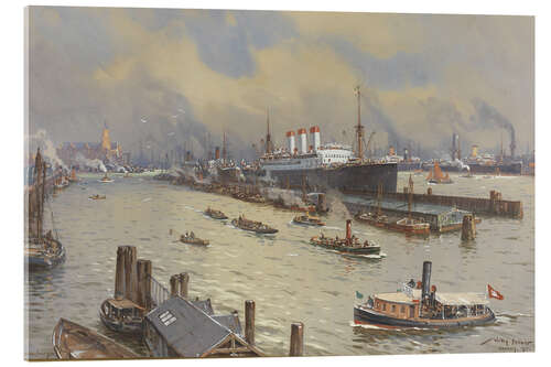 Akryylilasitaulu Hamburg harbor and the Kehrwiederspitze, 1929