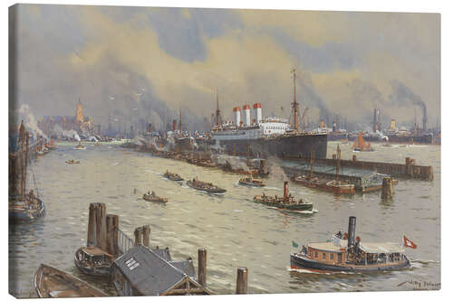 Lerretsbilde Hamburg harbor and the Kehrwiederspitze, 1929