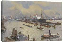 Lienzo Hamburg harbor and the Kehrwiederspitze, 1929 - Willy Stöwer