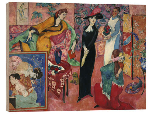 Wood print Visit - Heinrich Nauen, 1913