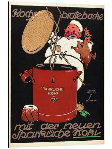 Obraz na aluminium Koche, brate, backe mit der neuen Sparküche Koki, 1914