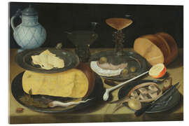 Acrylglasbild Stillleben mit halbiertem Hering - Georg Flegel, 1620